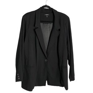 Torrid Ponte Knit Blazer Jacket Womens 5X Black 1 Button Lined Stretch Office